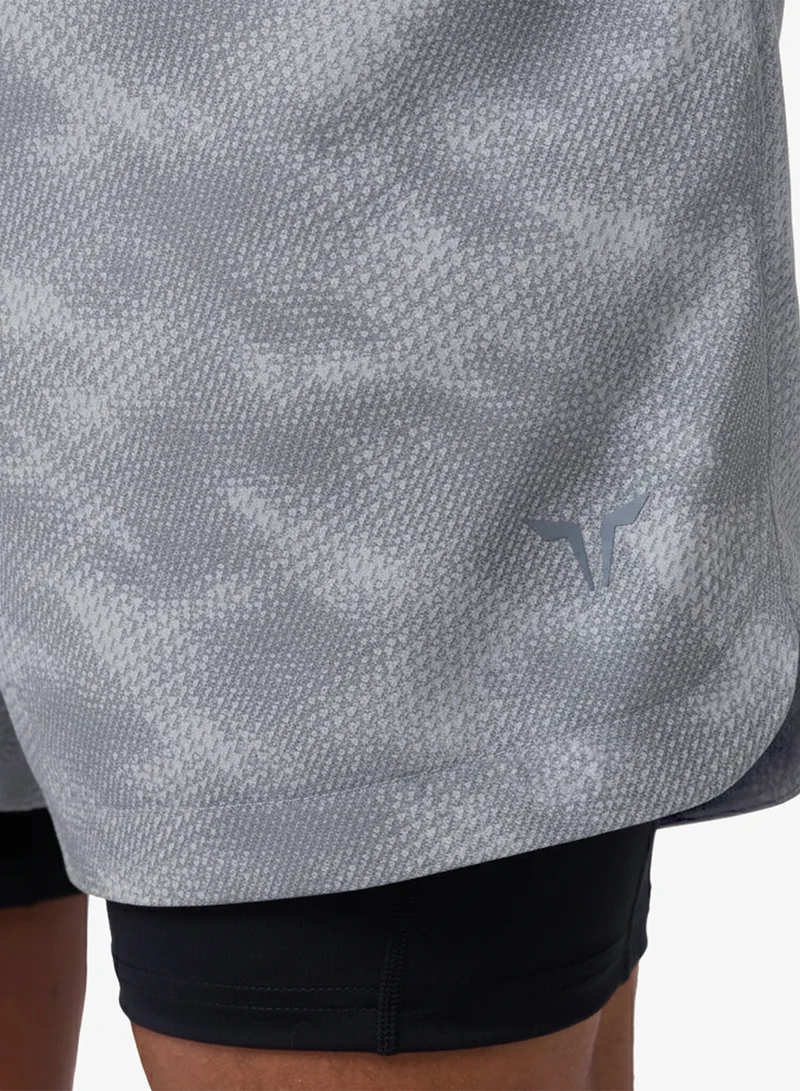 Squatwolf Sleet Print / Black Limitless 2-In-1 7" Shorts for Men | Best Price UAE